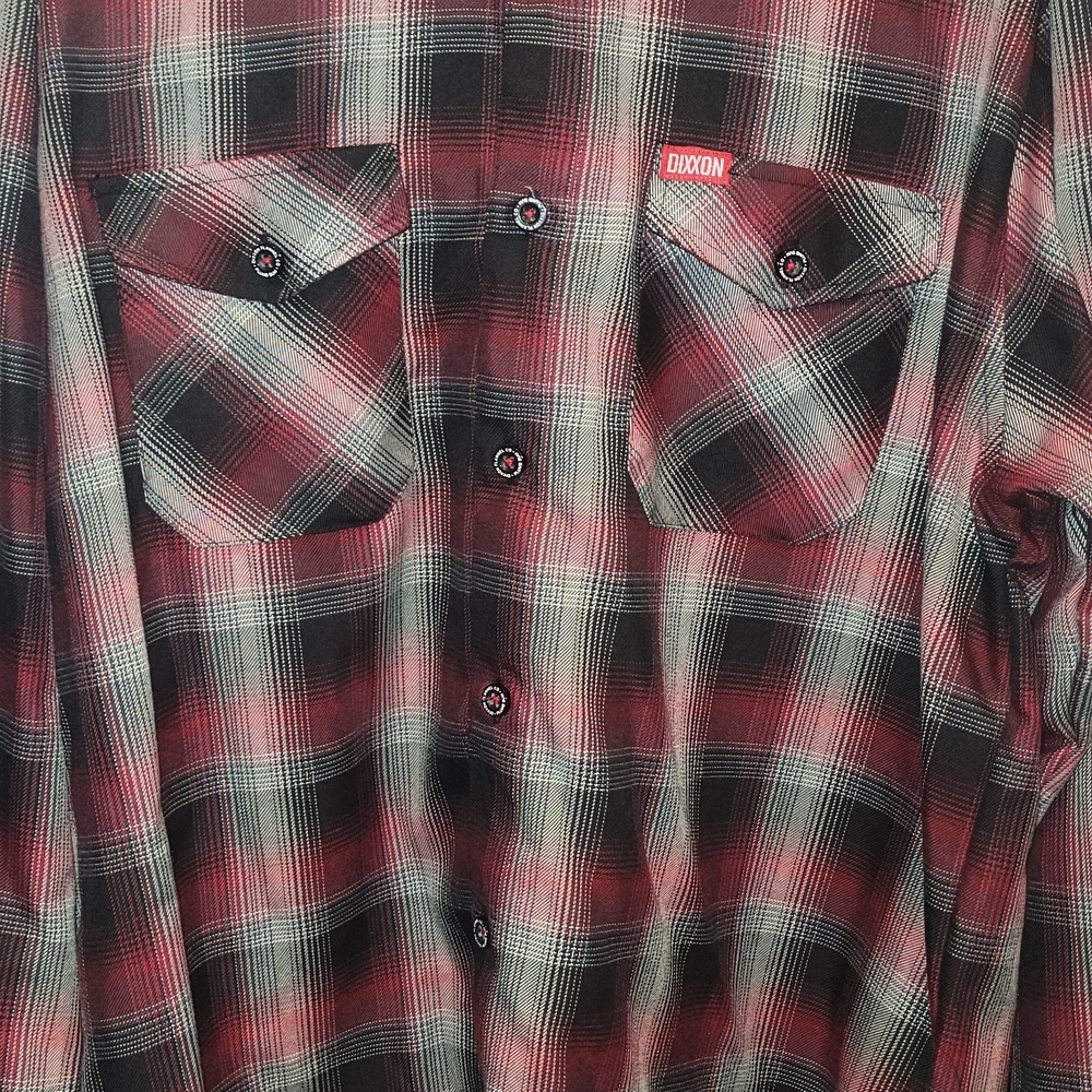 DIXXON THE PLUMB BUM Men's Red and Black Checkered Shirt